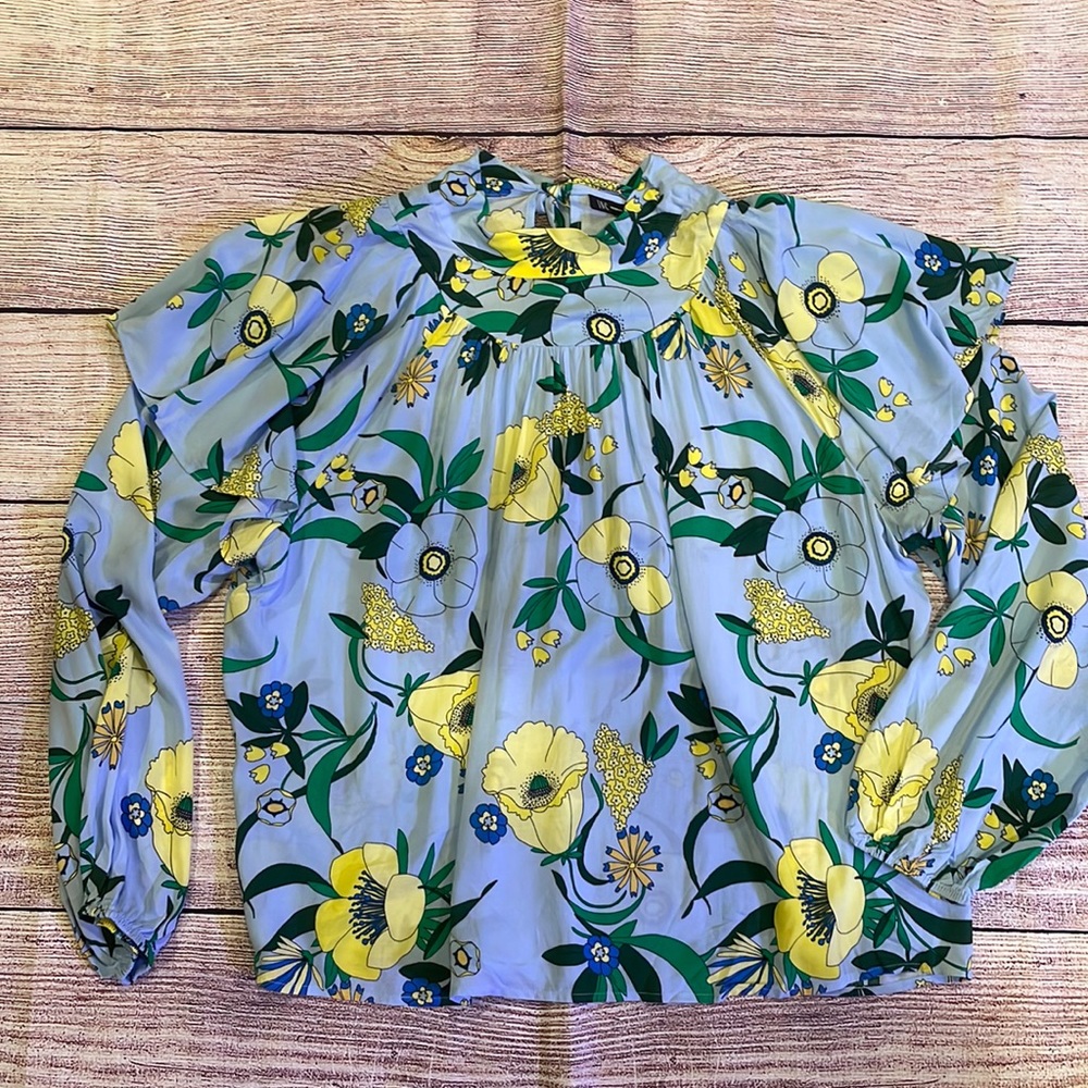 NWT | INC international concepts | long sleeve blouse | in full bloom | size XL